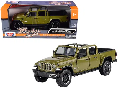 Motormax 2021 Jeep Gladiator Overland (open Top) Pickup Truck Matt Green 1/24-1/27 Diecast Model Car By Motor