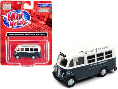 Classic Metal Works International Metro Van Dark Blue Metallic And White "city Wide Jitney Service" 1/87 (ho) Scale Mode
