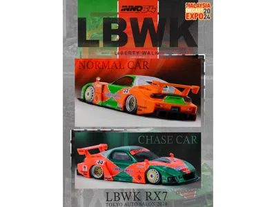 Inno Models Mazda Rx7 (fd3s) Lb-super-silhouette Rhd (right Hand Drive) #55 Green And Orange With Graphics "toky