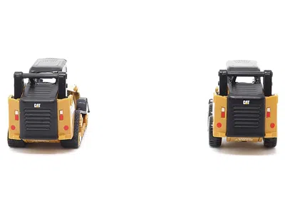 Diecast Masters Cat Caterpillar 272d2 Skid Steer Loader Yellow And Cat Caterpillar 297d2 Compact Track Loader Yellow