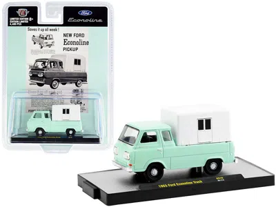 M2 1965 Ford Econoline Pickup Truck With Camper Shell Mint Green And White Limited Edition To 4400 Piec