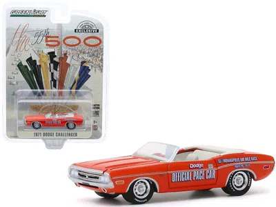 Greenlight 1971 Dodge Challenger Convertible Official Pace Car Orange "55th Indianapolis 500 Mile Race" "hobby
