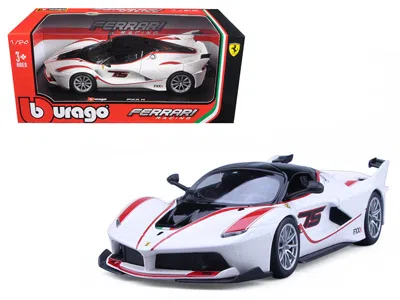 Bburago Ferrari Racing Fxx-k #75 White 1/24 Diecast Model Car By