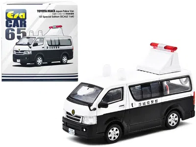 Era Car Toyota Hiace Japan Police Van White And Black "1st Special Edition" 1/64 Diecast Model Car By Era Ca