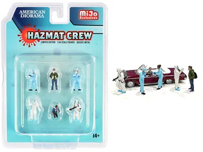 American Diorama Hazmat Crew 6 Piece Diecast Figurine Set For 1/64 Scale Models By