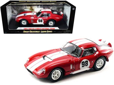 Shelby Collectibles 1965 Shelby Cobra Daytona Coupe #98 Red With White Stripes 1/18 Diecast Model Car By Shelby Collecti
