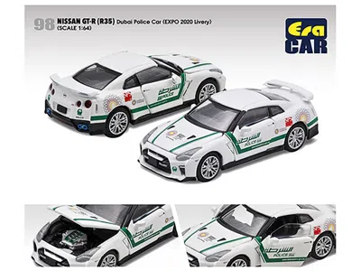 Era Car Nissan Gt-r (r35) White Dubai Police "expo 2020" Livery Limited Edition To 720 Pieces Worldwide 1/64