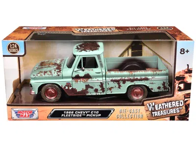 Motormax 1966 Chevrolet C10 Fleetside Pickup Truck Light Green (rusted) "weathered Treasures" Series 1/24 Die