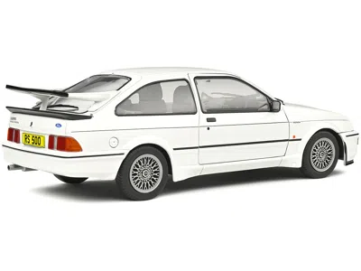 Solido 1987 Ford Sierra Rs500 Rhd (right Hand Drive) White With Black Stripes 1/18 Diecast Model Car By Sol