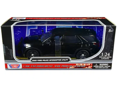 Motormax 2022 Ford Police Interceptor Utility Unmarked Slick-top 1 By 24 Scale Diecast Model Car, Black