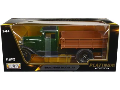 Motormax 1931 Ford Model Aa Pickup Truck Dark Green And Black "platinum Collection" Series 1/24 Diecast Model