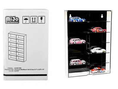 Other Showcase 12 Car Display Case Wall Mount With Black Back Panel "mijo Exclusives" For 1/64 Scale Model