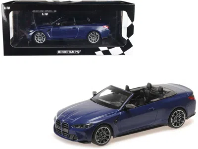 Minichamps 2021 Bmw M4 Cabriolet Matt Blue Metallic Limited Edition To 438 Pieces Worldwide 1/18 Diecast Model