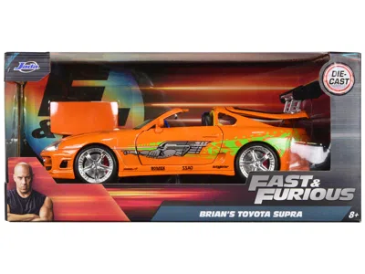 Jada Brian's Toyota Supra Orange With Graphics "fast & Furious" Movie 1/24 Diecast Model Car By