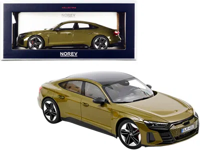 Norev 2021 Audi Rs E-tron Gt Olive Green Metallic With Carbon Top 1/18 Diecast Model Car By