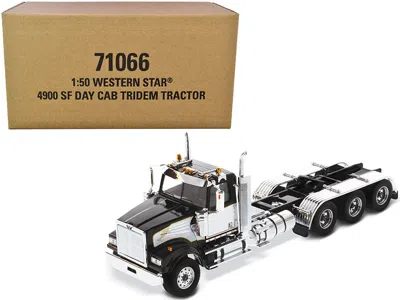 Diecast Masters Western Star 4900 Sf Tridem Day Cab Truck Tractor Black "transport Series" 1/50 Diecast Model By Die