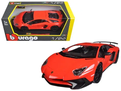 Bburago Lamborghini Aventador Lp750-4 Red 1/24 Diecast Model Car By