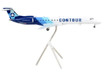 Geminijets Embraer Erj-145 Commercial Aircraft "contour Airlines" White And Blue "gemini 200" Series 1/200 Diec