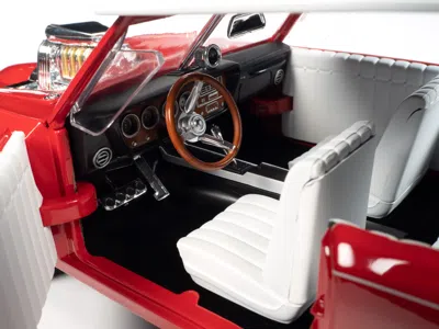 Autoworld Monkeemobile Red With White Top And Interior "the Monkees" With Four Monkees Figure Cutouts "silver