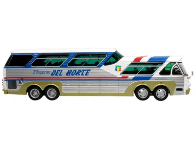 Iconic Replicas Sultana Tm 44-18 Sp Panoramico Coach Bus "transportes Del Norte" White And Blue With Red Stripes And