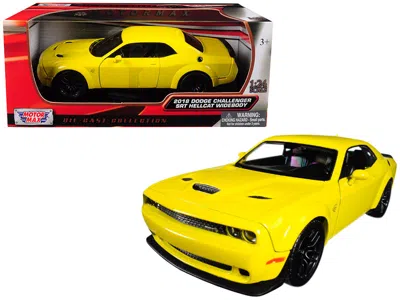 Motormax 2018 Dodge Challenger Srt Hellcat Widebody Yellow 1/24 Diecast Model Car By