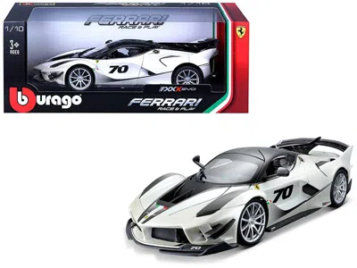 Bburago Ferrari Fxx-k Evo #70 White 1/18 Diecast Model Car By