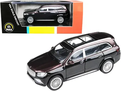 Paragon Mercedes-maybach Gls 600 With Sunroof Rubellite Red And Obsidian Black Metallic 1/64 Diecast Model C