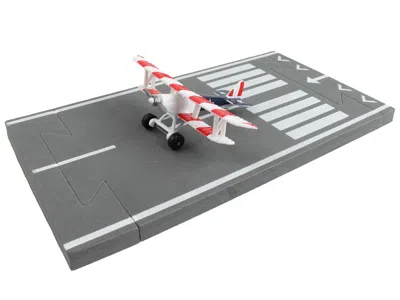 Runway24 Curtiss Jn-4 "jenny" Training Aircraft Red & White With Blue Tail "united States Flag Livery" With R