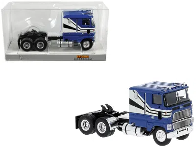 Brekina 1978 Ford Clt 9000 Truck Tractor Blue With White Stripes 1/87 (ho) Scale Model Car By