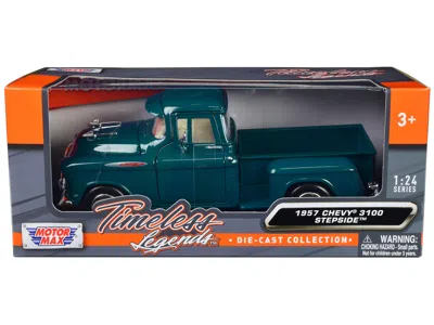 Motormax 1957 Chevrolet 3100 Stepside Pickup Truck Metallic Timeless Legends Series 1-24 Scale Diecast Model 
