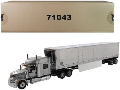 Diecast Masters International Lonestar Sleeper Cab Silver With 53' Reefer Refrigerated Chrome Plated Van Trailer "tr