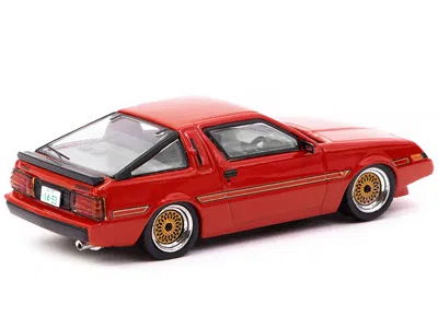 Tarmac Works Mitsubishi Starion Rhd (right Hand Drive) Bright Red With Black Stripes "road64" Series 1/64 Diecast