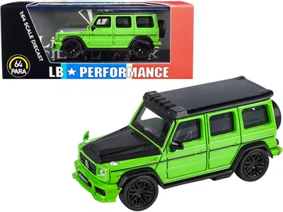Paragon Mercedes-amg G 63 Lbwk Alien Green And Matt Black "lb Performance" 1/64 Diecast Model Car By