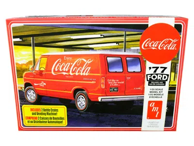 Amt Skill 3 Model Kit 1977 Ford Delivery Van With 2 Bottles Crates And Vending Machine "coca-cola" 1/25
