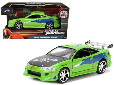 Jada Brian's 1995 Mitsubishi Eclipse Green With Graphics "fast & Furious" Movie 1/32 Diecast Model Car By
