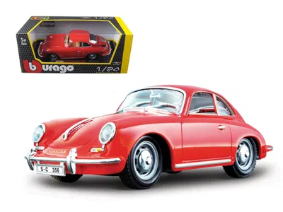 Bburago 1961 Porsche 356 B Coupe Red 1/24 Diecast Model Car By