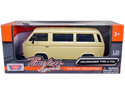 Motormax Volkswagen Type 2 (t3) Van Beige "timeless Legends" Series 1/24 Diecast Model Car By
