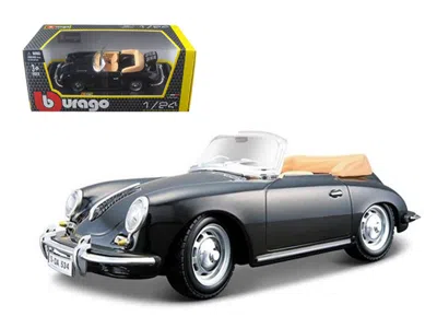 Bburago 1961 Porsche 356 B Cabriolet Black 1/24 Diecast Model Car By