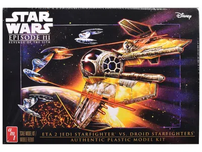 Amt Skill 2 Model Kit Eta 2 Jedi Starfighter Vs. Droid Starfighters 4 Model Set "star Wars: Episode Iii