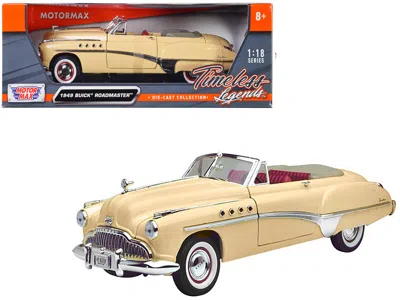 Motormax 1949 Buick Roadmaster Cream With Red Interior 1/18 Diecast Model Car By