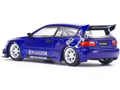 Pop Race Pandem Civic Eg6 Rhd (right Hand Drive) Blue Metallic "enigma Exclusive Edition" 1/64 Diecast Model