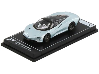 Postercars Mclaren Speedtail Silver Metallic With Black Top "hypercar League Collection" 1/64 Diecast Model Car
