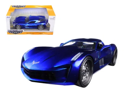 Jada 2009 Chevrolet Corvette Stingray Concept Blue 1/24 Diecast Model Car By