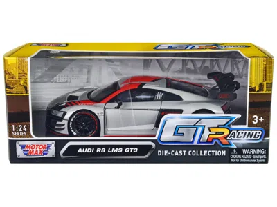 Motormax Audi R8 Lms Gt3 Silver Metallic With Graphics "gt Racing" Series 1/24 Diecast Model Car By