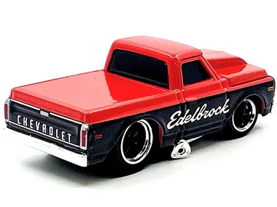 Muscle Machines 1972 Chevrolet C-10 Pickup Truck Red And Black "edelbrock" 1/64 Diecast Model Car By