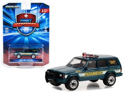 Greenlight 1998 Jeep Cherokee Blue "greenport Rescue Squad Paramedic Greenport New York" "first Responders" Ser