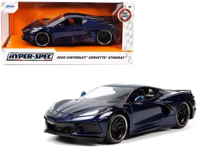 Jada 2020 Chevrolet Corvette Stingray C8 Dark Blue Metallic "hyper-spec" Series 1/24 Diecast Model Car By