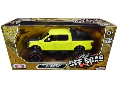 Motormax 1-27 Scale Off Road Bright Green 2019 Ford F-150 Lariat Crew Cab Pickup Truck Diecast Model