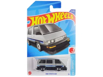 Hotwheels 1986 Toyota Van Silver Metallic And Black With Stripes "hw J-imports" Series Diecast Model Car By Ho