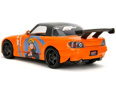 Jada 2001 Honda S2000 Orange With Gray Top And Graphics And Naruto Diecast Figure "naruto Shippuden" (200